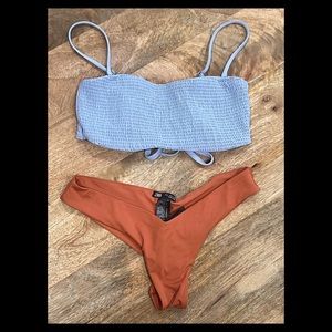 Zara bikini bottom with Hollister bandeau swim top